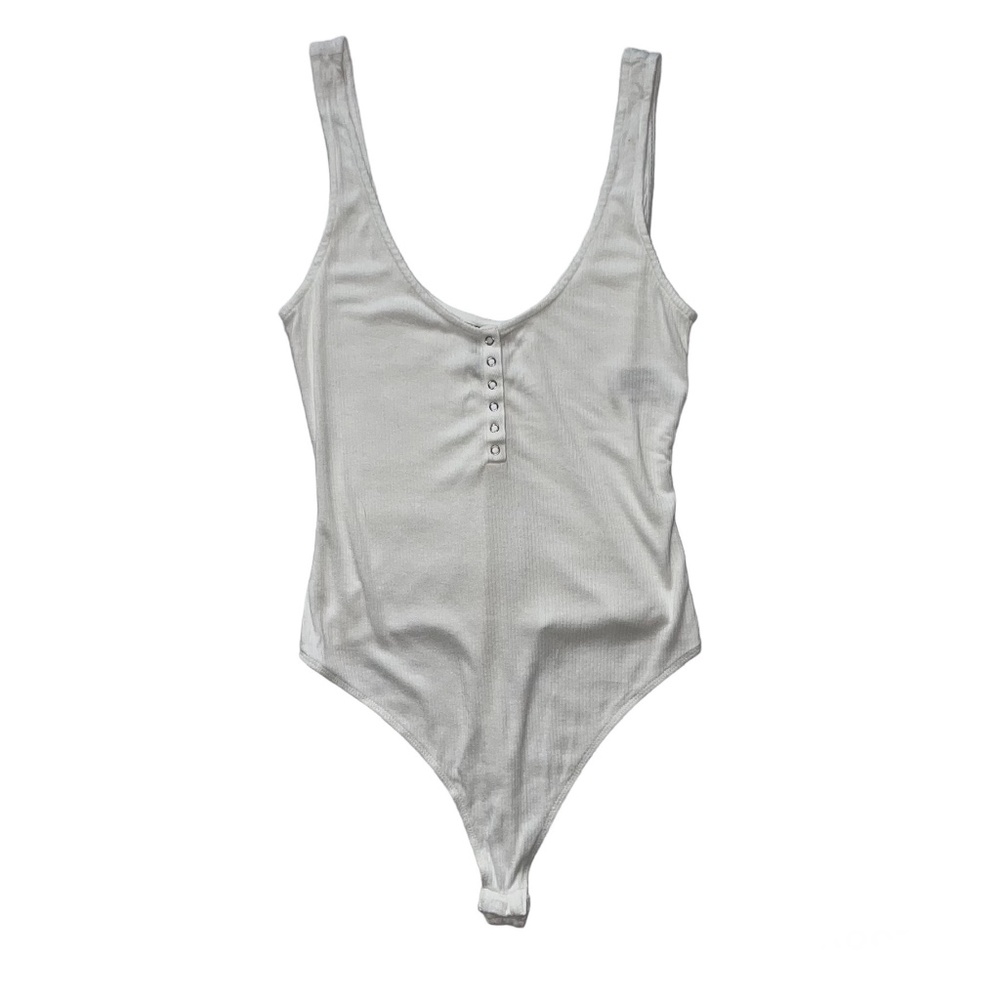 Wild Fable Women’s Small White Ribbed Tank Top Bodysuit